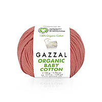 Gazzal ORGANIC BABY COTTON (Газзал Органiк Бейбi Котон) № 419 кораловий (Пряжа 100% органічна бавовна)