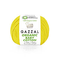 Gazzal ORGANIC BABY COTTON (Газзал Органiк Бейбi Котон) № 420 жовтий (Пряжа 100% органічна бавовна)