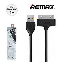 Remax RC-050i4 USB кабель для iPhone 4/4S, iPad 2/3. 100см Lesu series Черный