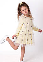 Платье нарядное детское Мевис лимоное на 4-6 лет 104,110,116