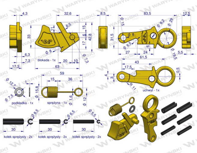 Ремкомплект для гачків W618ZEST2S Cat-2S WARYŃSKI