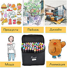 Набір спиртових маркерів Touch для малювання двосторонніх Touch 60 штук, фото 5