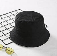Панама летняя женская , шляпа для защиты от солнца , однотонная черная панама. Унисекс.