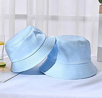 Панама летня женская , шляпа для защиты от солнца ,однотонная голубая панама. Унисекс.