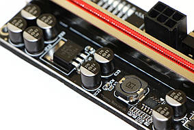 Райзер Riser VER 010S Plus PCI-E 1x to 16x PCE 164pin, 60см sata, molex, 6 pin, led, фото 4