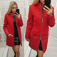 Пальто осінь / весна Кашемір + плащівка арт. 137/1 Червоний