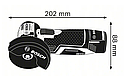 Акумуляторна кутова шліфувальна машинка 12В Bosch GWS 12V-76 + акб + зарядне + 3 круги + вкладка L-BOXX, фото 10