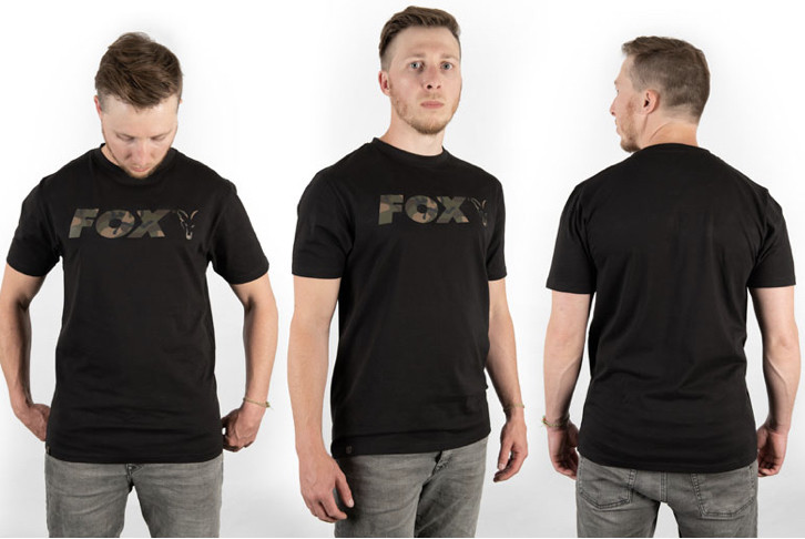 Футболка  Fox Black / Camo Chest Print T-Shirt