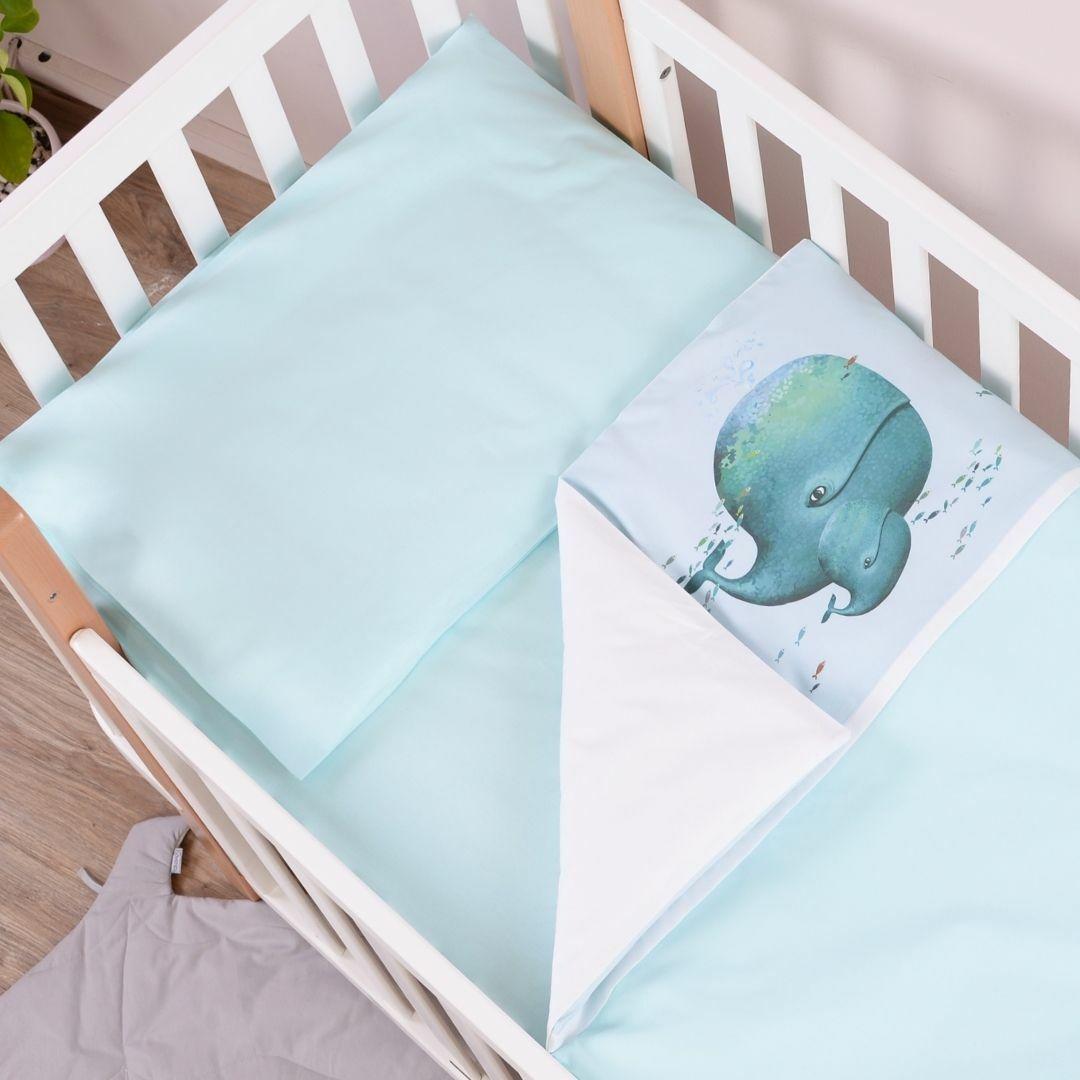 Змінний постільний комплект Baby Veres Menthol whale для ліжечка 120х60 см 154.7.08