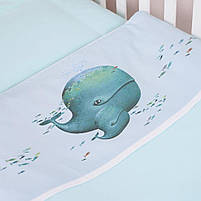 Змінний постільний комплект Baby Veres Menthol whale для ліжечка 120х60 см 154.7.08, фото 3