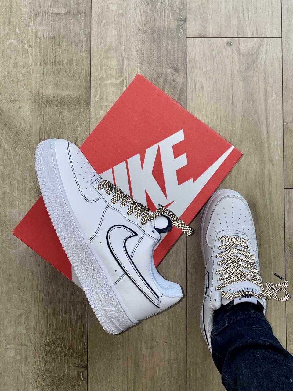 Чоловічі кросівки Nike Air Force 1 White Reflective low | Найк Аір Форс 1 Білі Рефлектив низькі