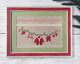 Картина вишита хрестом, ручна вишивка "Підготовка до Різдва"