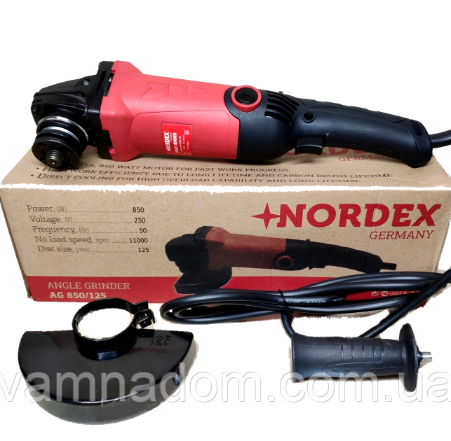Болгарка Nordex AG 850/125 (125 круг, довга ручка), фото 1