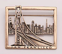 Брошь брошка San Francisco США мост сан франциско 5 на 4см металл темно золотистый