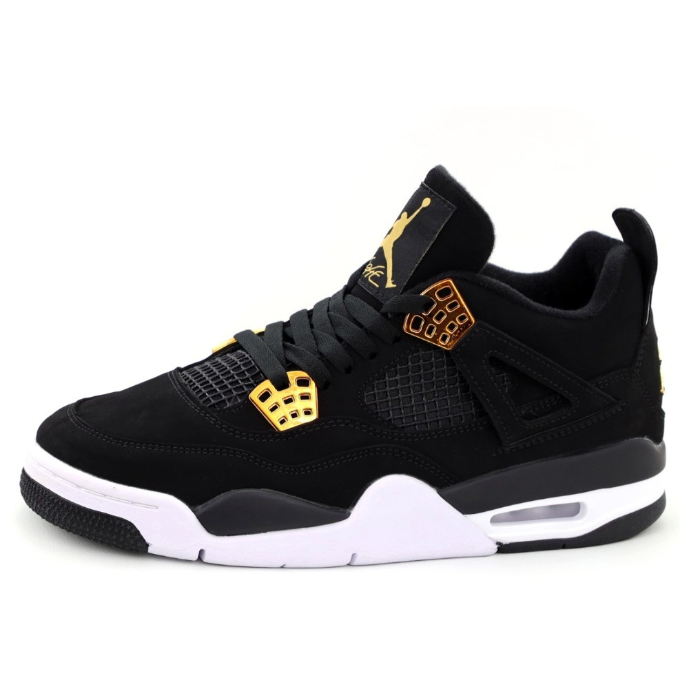 Чоловічі / жіночі кросівки Nike Air Jordan 4 Retro Black Gold, чорні кросівки найк аір джордан 4 ретро аїр, фото 1