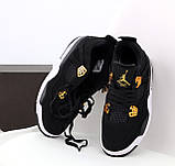 Чоловічі / жіночі кросівки Nike Air Jordan 4 Retro Black Gold, чорні кросівки найк аір джордан 4 ретро аїр, фото 8