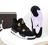 Чоловічі / жіночі кросівки Nike Air Jordan 4 Retro Black Gold, чорні кросівки найк аір джордан 4 ретро аїр, фото 9