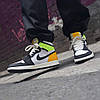 Кросівки Nike Air Jordan 1 Retro High White Black Volt University Gold, фото 8