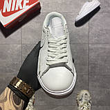 Жіночі кросівки Nike Blazer '77 Low Total White, білі шкіряні кросівки найк блейзер лов, фото 3