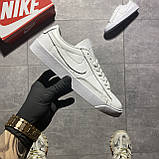 Жіночі кросівки Nike Blazer '77 Low Total White, білі шкіряні кросівки найк блейзер лов, фото 2