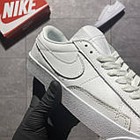 Жіночі кросівки Nike Blazer '77 Low Total White, білі шкіряні кросівки найк блейзер лов, фото 8