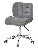 Кресло Soho (Сохо) Modern Office серый В-1004 бархат на хромированной базе на колесах