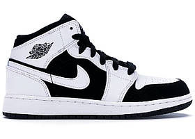 Кросівки Nike Air Jordan 1 Mid White Black Tuxedo