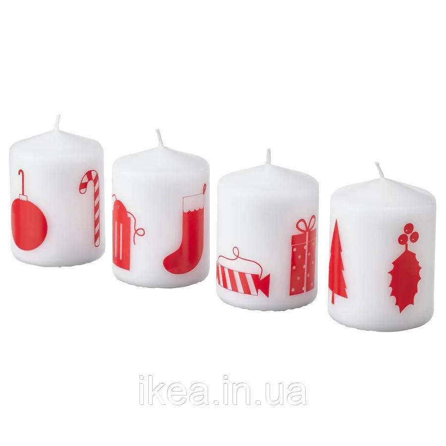 Набір новорічних свічок IKEA VINTER 2021 8 см х 15 годин горіння різдвяні свічки ІКЕА ВІНТЕР 2021