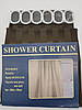 Шторка тканинна для ванни і душа з кільцями 180х180 см Смужка текстильна коричнева SHOWER CURTAIN, фото 2