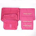 Набір дорожніх органайзерів Laundry Travel Pouch 6 шт малиновий Лучшая цена, фото 2