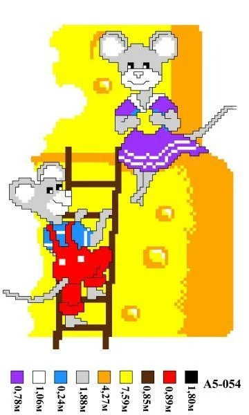 Набір для вишивки нитками А5-054 Мишаче щастя, фото 1