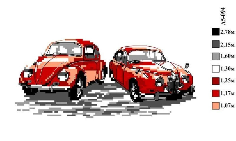 Набір для вишивки нитками А5-094 Ретро автомобілі, фото 1