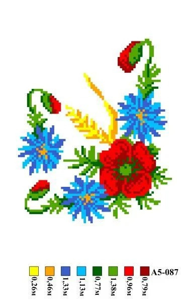 Набір для вишивки нитками А5-087 Польові квіти, фото 1