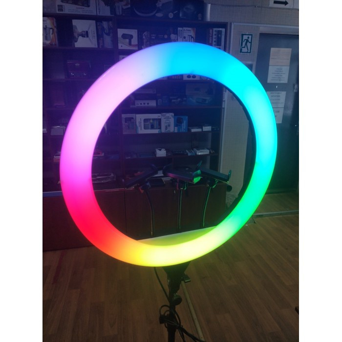 Кільцева LED RGB лампа 45 см 60 W з тримачем для телефона селфі кільце ...