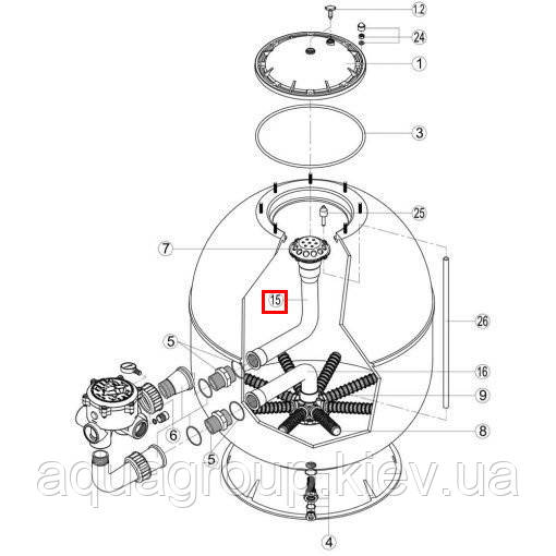 Kripsol Колено коллектора для фильтра Kripsol AK640 (RRFI0015.01R) - фото 2 - id-p1214064420