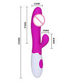 Подвійний вібратор Pretty Love з головкою на батарейках, фото 3