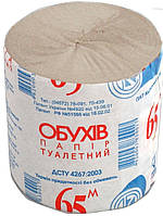 Туалетная бумага "Обухов" серая 65 м рулон.