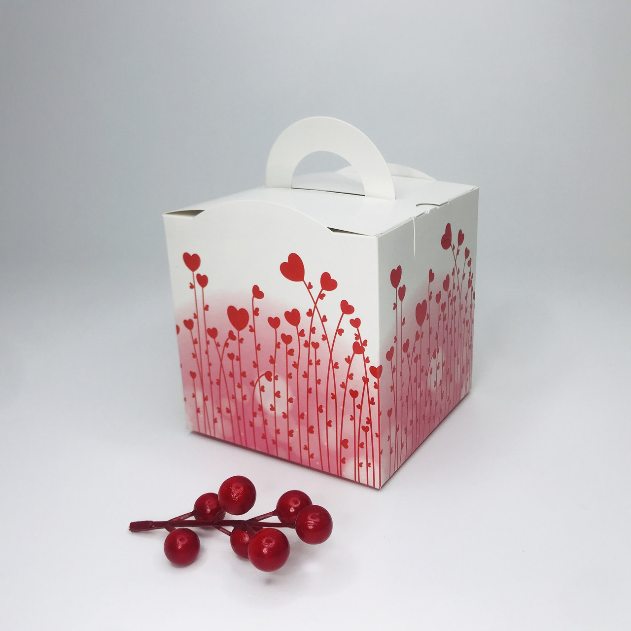 Коробка для подарунка, 115*115*115 мм, без вікна, "Серця", фото 1