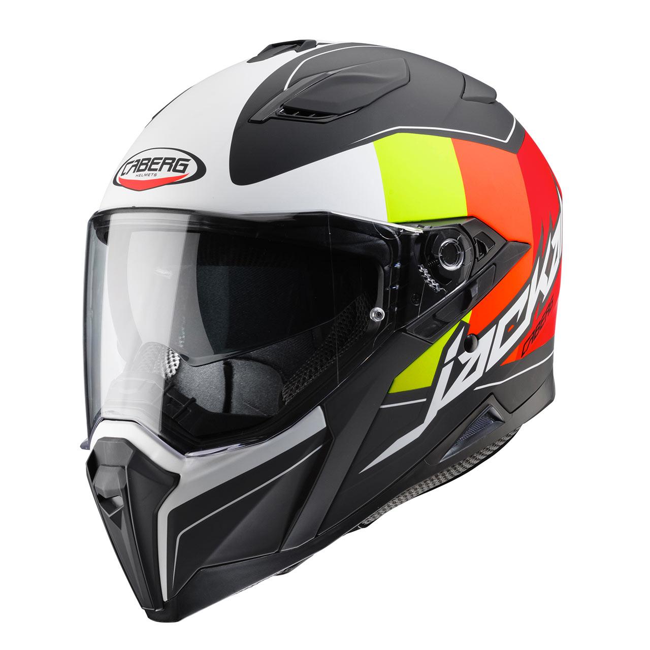 МОТОШОЛОМ ЗАКРИТИЙ CABERG JACKAL IMOLA КОЛІР ЧОРНИЙ МАТОВИЙ / МУЛЬТИФЛУОРЕСЦЕНТНИЙ / БІЛИЙ