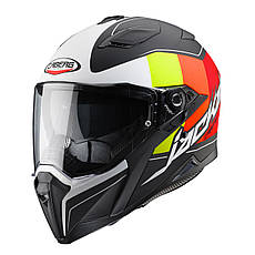 МОТОШОЛОМ ЗАКРИТИЙ CABERG JACKAL IMOLA КОЛІР ЧОРНИЙ МАТОВИЙ / МУЛЬТИФЛУОРЕСЦЕНТНИЙ / БІЛИЙ