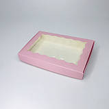 Коробка для пряника, 220*150*30 мм, з вікном, пудра, фото 6