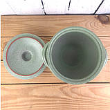 Жаровня для духовки «Чугунок» краплє зелена 2.5 л керамічна з кришкою та ручками, фото 4