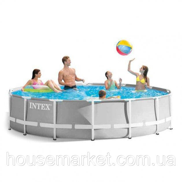 Басейн круглий каркасний сімейний збірний з фільтром-насос, Intex 26702 305 x 76 см, 4485 л