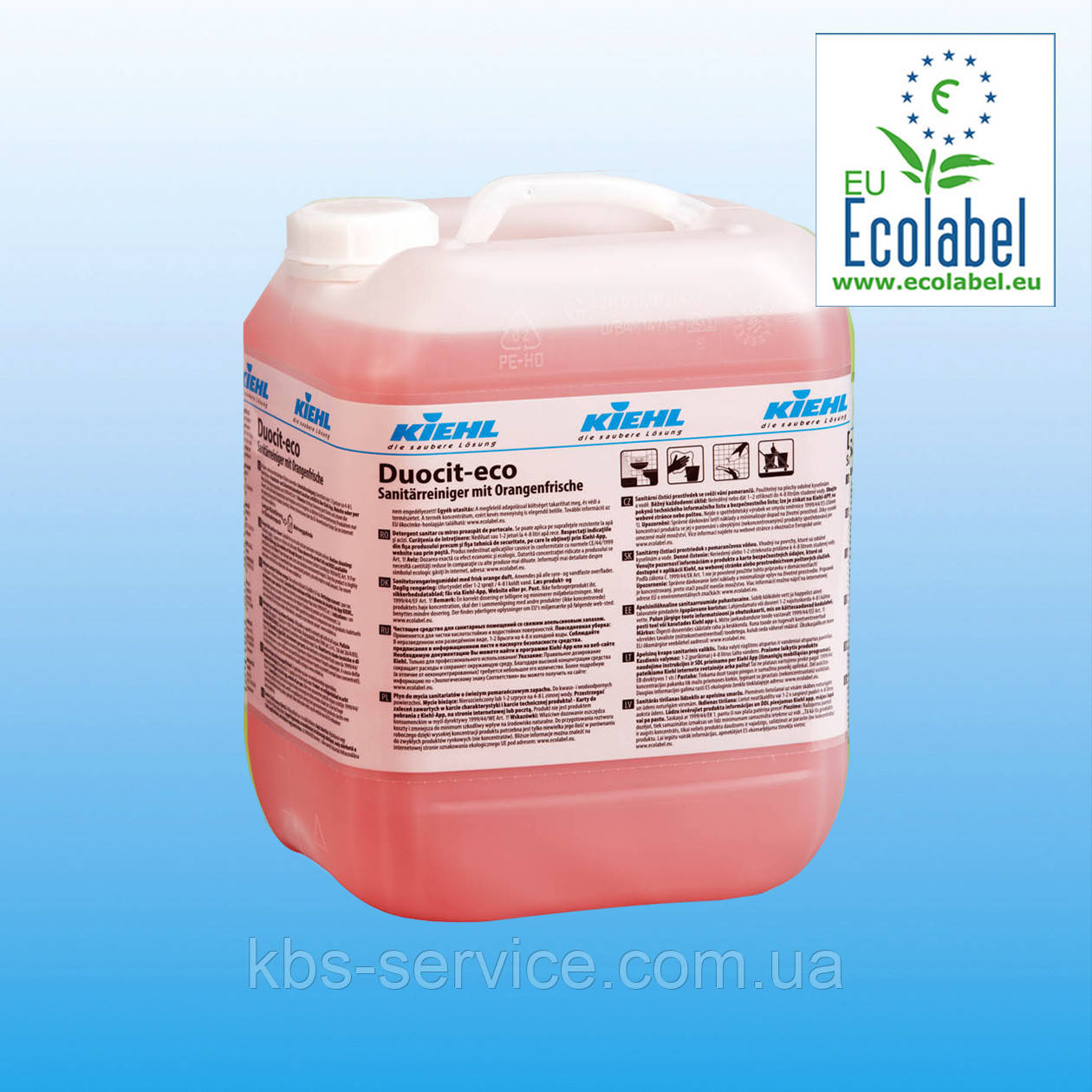 Засіб для прибирання санітарних приміщень зі свіжим апельсиновим запахом Duocit-eco, 10 л,  Kiehl