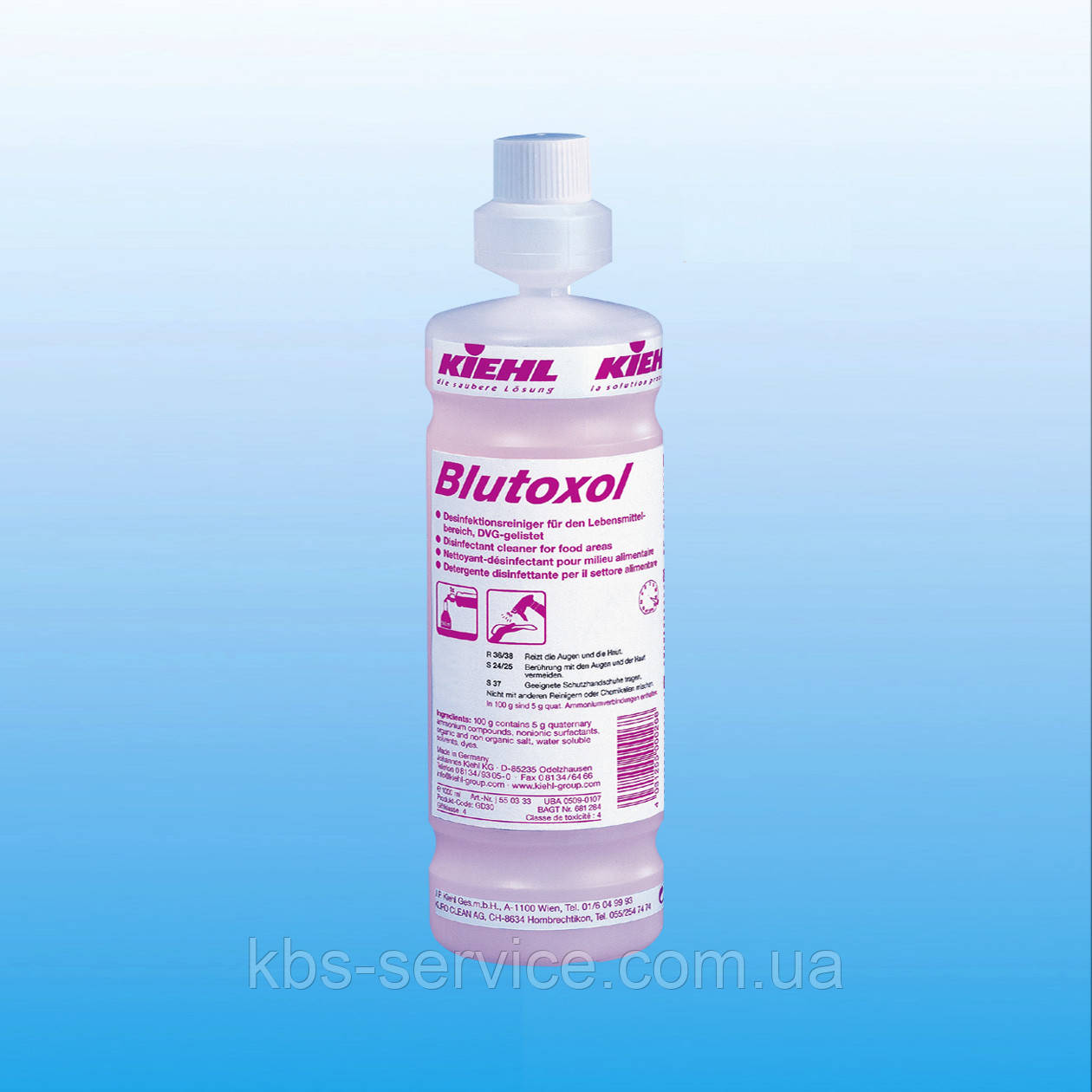 Дезинфікуючий чистячий концентрат для харчової промисловості Blutoxol, 1 л,  Kiehl