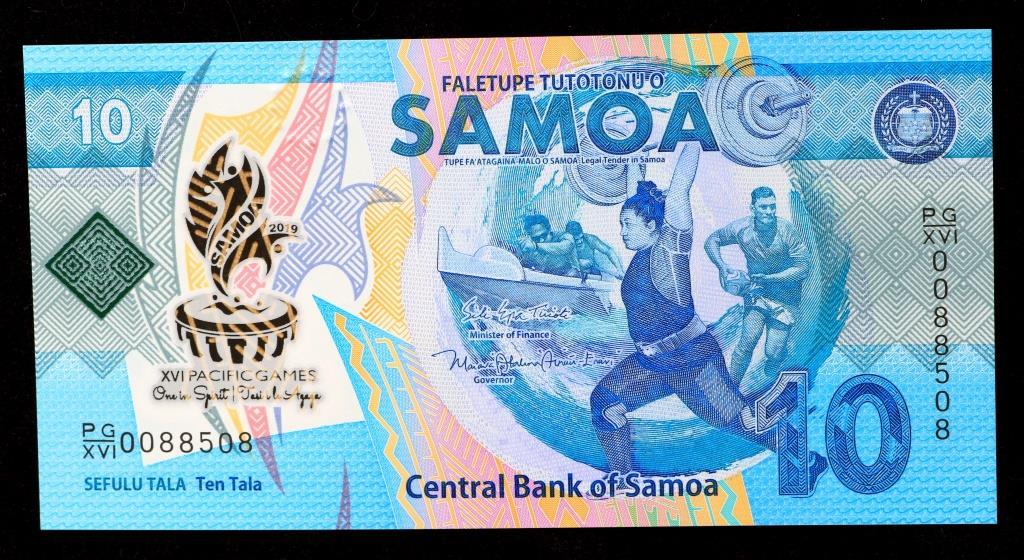 Банкнота Самоа 10 тала 2019 р. "XVI Тихоокеанські гри" UNC