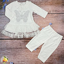 Біле плаття і штанці для дівчинки Розмір: 62,68,74 см (02204-1)