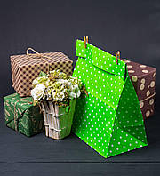 Крафт пакеты подарочные Цветные 260*150*350 мм праздничный Бумажный пакет на день рождения квадратным дном