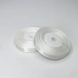 Стрічка атласна, 1 см, біла, 23 м - рулон, фото 3