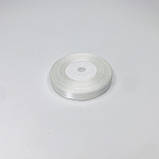 Стрічка атласна, 1 см, біла, 23 м - рулон, фото 2